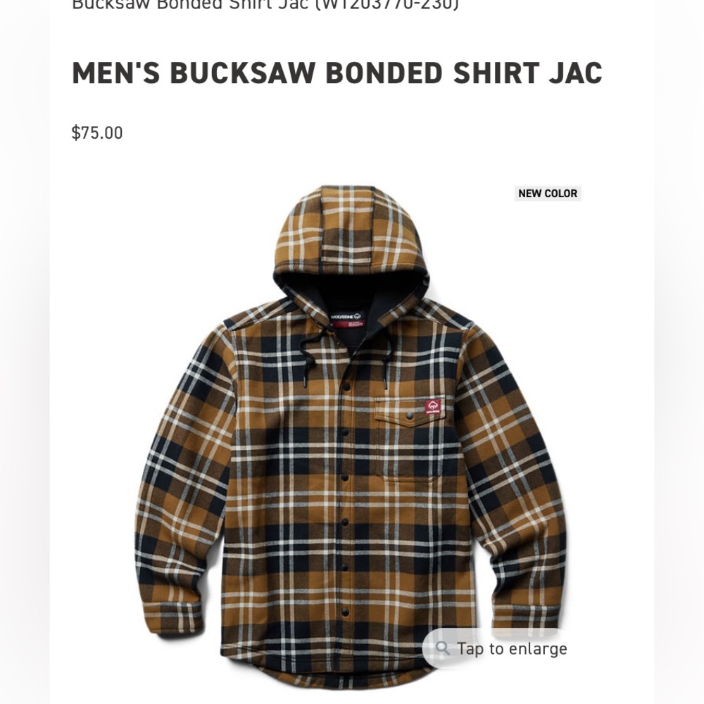Men’s Wolverine Buscksaw Bonded Shirt Jacket